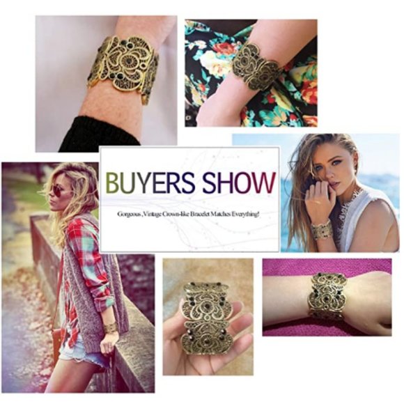 Magnificent Filigree Cuff Bangle Bracelet - Picture 3 of 7